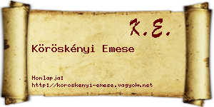 Köröskényi Emese névjegykártya