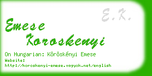 emese koroskenyi business card