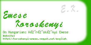 emese koroskenyi business card